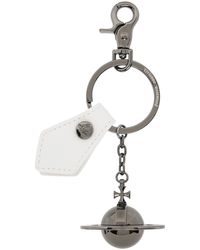 Vivienne Westwood - Porte-clés gris acier et blanc à orbe - Lyst