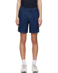 BOSS - Short Bleu En Denim À Taille Élastique - Lyst
