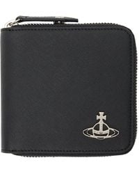 Vivienne Westwood - Black Saffiano Biogreen Rounded Square Wallet - Lyst