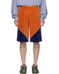 Gucci Orange Velvet Shorts
