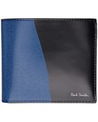 Paul Smith - Portefeuille noir et bleu à motif graphique imprimé - Lyst
