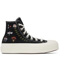 Converse - Black Chuck Taylor All Star Lift Platform Enchanted Garden Sneakers - Lyst