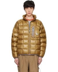 and wander - ブラウン Diamond Stitch ダウンジャケット - Lyst