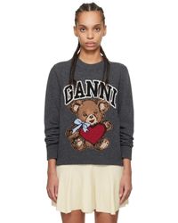 Ganni - グレー Graphic Bear セーター - Lyst