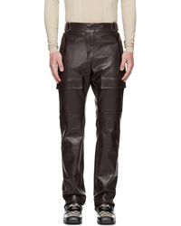 MISBHV - Brown Moto Faux-leather Cargo Pants - Lyst