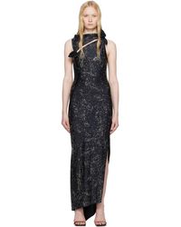 Coperni - Crystal-Embellished Asymmetric Flower Maxi Dress - Lyst