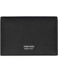 Tom Ford - ブラック T Line ソフトグレインレザー ビジネスカードケース - Lyst