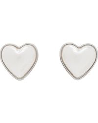 Ambush - Boucles D'Oreilles En Forme De Cœur Blanche À Perle Artificielle - Lyst