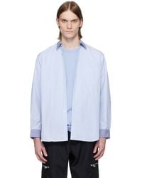 Comme des Garçons - ブルー ヤーンダイ コットンポプリン ストライプ シャツ - Lyst