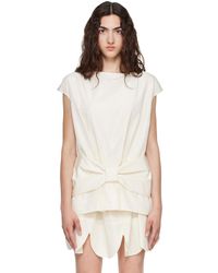 Simone Rocha - Off- Boxy Peplum Bow Detail Blouse - Lyst