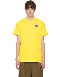Moncler - T-shirt jaune à écusson à logo brodé - Lyst