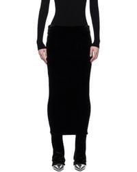 Alaïa - ブラック ベルベット マキシスカート - Lyst