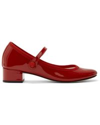 red patent leather mary janes