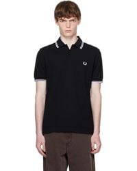 Fred Perry - ブラック 'The Twin Tipped Shirt' ポロシャツ - Lyst