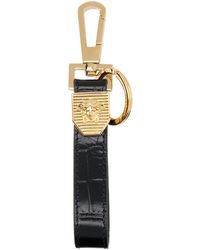 Versace - Porte-clés noir en cuir gaufré façon croco - Lyst