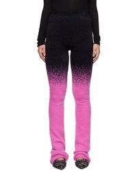OTTOLINGER - Pantalon De Détente Noir Et Rose En Tricot Exclusif À Ssense - Lyst