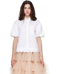 Simone Rocha - Cropped Puff Sleeve Lace Trim Shirt - Lyst