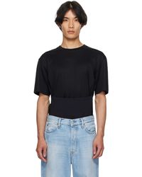 Mugler - T-Shirt Droit Noir À Panneau De Style Corset - Lyst