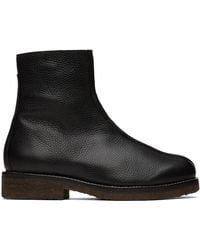 Lemaire - Black Leather Chelsea Boots - Lyst