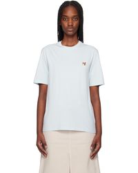 Maison Kitsuné - T-Shirt Bleu À Écusson À Logo De Renard - Lyst