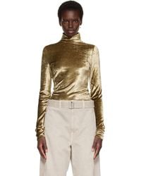 Lemaire - Khaki Fitted Stand Collar Turtleneck - Lyst