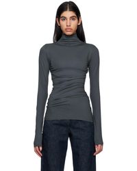 Lemaire - Gray Twisted Second Skin T-shirt - Lyst