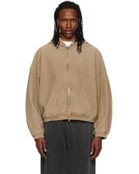 Alexander Wang - Tan Crystal Hotfix Oversized Zip Up Hoodie - Lyst
