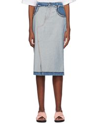 Marni - Blue Five-pocket Denim Midi Skirt - Lyst