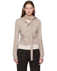 Lemaire - ベージュ ストール ツイスト カーディガン - Lyst