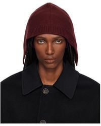 Maison Margiela - Burgundy Wool Knit Hood - Lyst