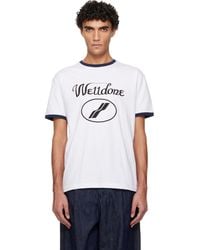 we11done - Cursive Logo Fitted Ringer T-Shirt - Lyst
