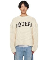 McQueen - Off- Crew Neck Long Sleeves Sweater - Lyst
