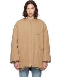 MM6 by Maison Margiela - Tan Cotton Canvas Sports Jacket - Lyst