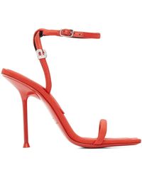 red leather sandals