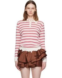 ShuShu/Tong - Off- & Striped Long-Sleeve Knit Polo - Lyst