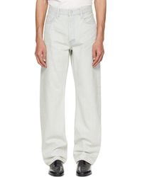 Fear Of God - Bleach Washed Denim Straight 5 Pocket Jeans - Lyst