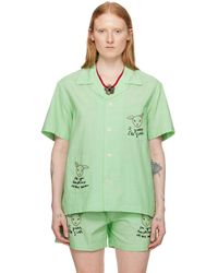 Bode - Chemise 'see you at the barn' vert et blanc - Lyst