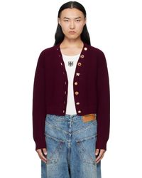 Vetements - Burgundy Fancy Button Mini Cardigan - Lyst