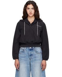 Alexander Wang - Crystal Hotfix Drawcord Cropped Zip-Up Hoodie - Lyst