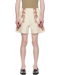 Bode - Off-white Rose Garland Shorts - Lyst