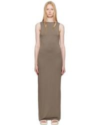 Skims - Taupe Smooth Layers Long Boat Neck Maxi Dress - Lyst