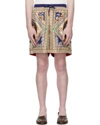 CASABLANCA - 'Plafond Orne De Musique' Silk Shorts - Lyst
