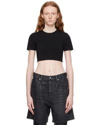 T By Alexander Wang - Black Cropped T-shirt - Lyst