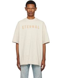 Fear Of God - T-shirt blanc cassé à logos floqués - Lyst