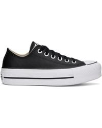 Converse - Chuck Taylor All Star Leather Platform Low Top Sneakers - Lyst