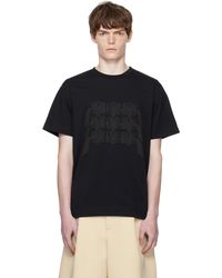 Simone Rocha - T-Shirt Noir À Motif Fleuri Imprimé - Lyst