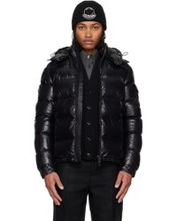 Moncler - Blouson Court Maya Noir Rembourré En Duvet À Capuche - Lyst