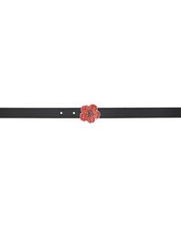 KENZO - Black Paris Thin Boke Flower Reversible Belt - Lyst