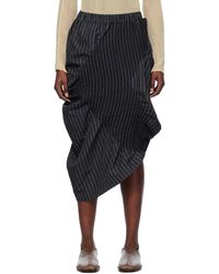 Issey Miyake - Jupe midi contraction noire - Lyst