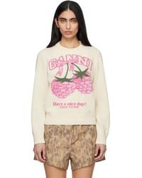 Ganni - Off- Graphic Wool Sweater - Lyst